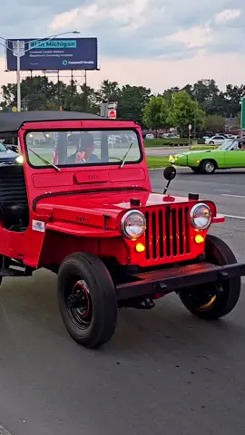 1950 Willys Jeep CJ Drive By Engine Sound Woodward Dream Cruise 2024