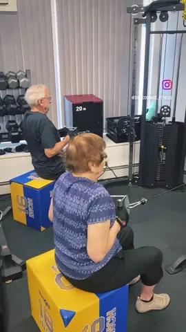 🔷 NOT YOUR AVERAGE 89 AND 90 YR OLDS. IF THEY CAN. TRUST ME YOU CAN. YOU JUST HAVE TO QUIT MAKING EXCUSES. THEY ARE STRONGER TOGETHER. 🔷 STRENGTH TRAINING FOR OLDER ADULT 🔥💪🏽  🚨SAVE FOR LATER USE🚨 🔷 Visit The Courage Fitness location today, where your health and fitness goals matter. 🔷 What is Functional Fitness for Seniors? Functional fitness is a way to help people perform daily tasks with ease. It includes exercises that mimic the movements of daily activities. Walking, squatting, bending, pushing, and pulling are examples. Three key elements of functional fitness for seniors are balance, mobility, and strength. Improving these three aspects of physical fitness helps seniors: Maintain a healthy body weight Reduce the risk of falling Make activities of daily living easier Boost emotional health 🔷 People used to believe aging meant slowing down, that physical and mental decline was natural. But science has repeatedly proven that isn’t the case. Slowing down is what causes physical and cognitive decline. 🔷 Seniors who “slow down” after retirement may have some lingering issues—an old injury, stiff joints, tight muscles, or general weakness. As a personal trainer, you can help them improve their functional fitness and set the stage for a healthier, more fulfilling, and active lifestyle. The key is stay functional as you age. 👉🏽 ACCEPTING NEW CLIENTS‼️ 👉🏽 DM FOR TRAINING INFO‼️ 1. Private 1:1 Training 2. Partner Training 3 Virtual Training (Zoom) 4. Small Group Training 5. Senior Fitness Specialist 6. Corrective Exercise Specialist 7. Nutrition Specialist  👉🏽Follow my page for more contents, workout ideas, and motivation 🔷Limitless dedication  • • • #fitnessforlife #seniorfitness #healthyaging #activeaging #adultfitness #functionalmovement #personaltraining #fitnesscoach #follow #instafit #noexcuses #fitlife #FitnessLifestyle #functionaltraining #stayactive #activelifestyle #fitover70 #Fitness #exercise #exercisemotivation #personaltrainer #healthandwellness #reels #explorepage #trainer #activeliving #balancetraining #senior 