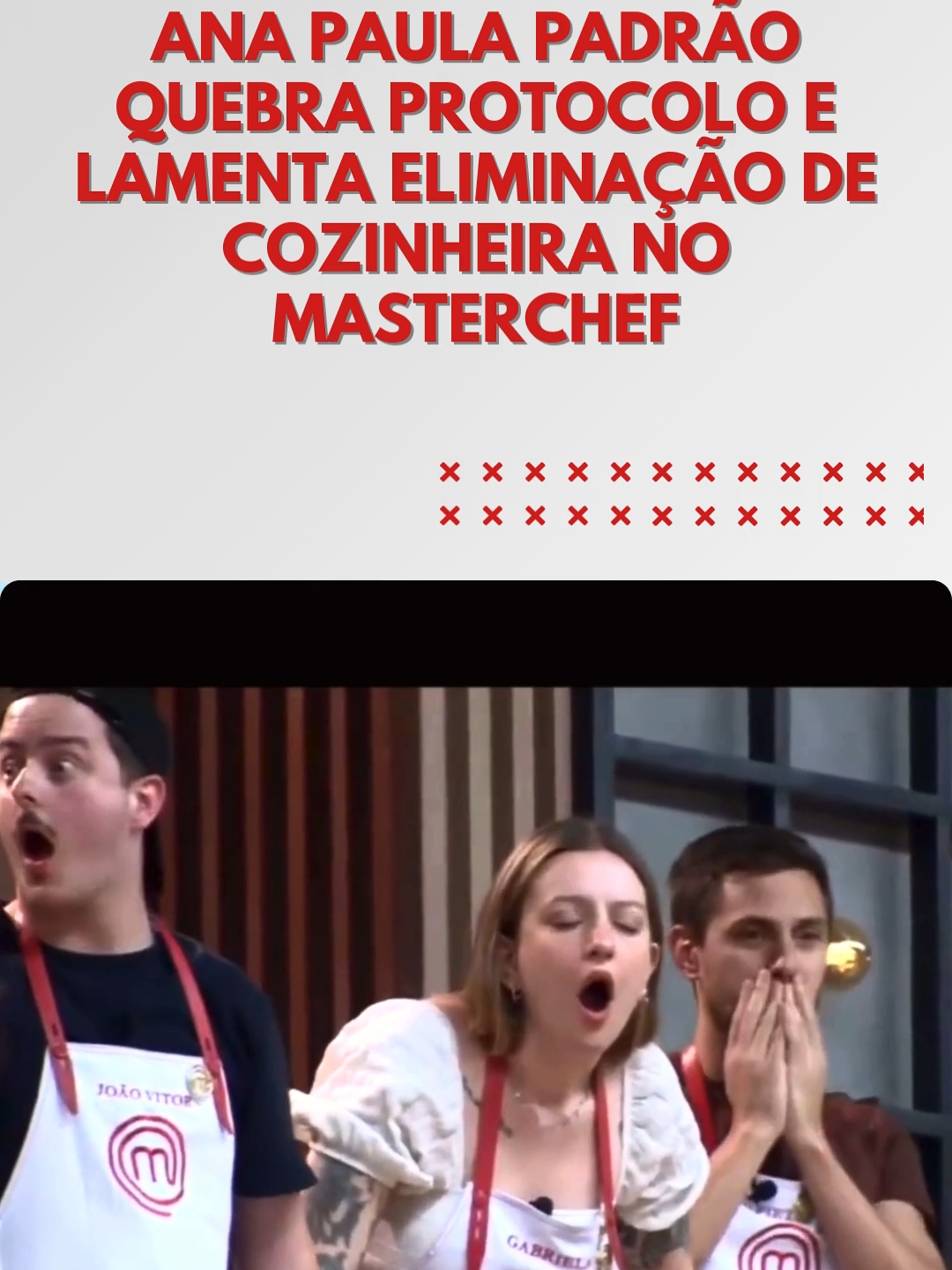 Nesta terça-feira (13/8), mais um participante foi eliminado do MasterChef Brasil. A decisão surpreendeu até Ana Paula Padrão, que acabou quebrando o protocolo ao anunciar a saída de Andréia Kaupe.#masterchef #masterchefbrasil #realityshow