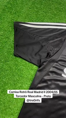Camisa Retrô Real Madrid II 2004/05 Torcedor Masculina - Preto #camisatailandesa #top #halamadrid 