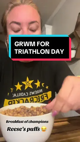 #grwm for my first ever #triathlon  @Reese’s Puffs and @Liquid I.V. Had me primed and ready 😂