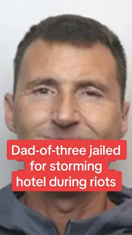 Dad-of-three Trevor Lloyd is sentenced to 3 years in prison for storming Rotherham hotel during riots #dailymirror #breakingnews #fyp 