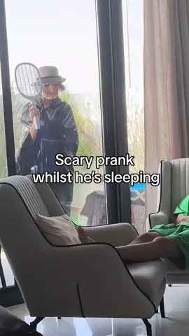He was not ready for this mid day napping experience😂 #scary #scarytiktoks #scaryprank #surprise #pranks 