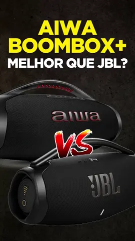 😱🔈 A MELHOR CAIXA DE SOM? Custando R$ 800 a menos que o modelo da JBL e oferecendo estrutura e qualidade sonora semelhante ou até superior, eis ela: a Aiwa Boombox+  Comparamos a qualidade sonora de ambas caixas de som com um medidor de decibéis e o resultado surpreendeu! Ela baixou muito, e se vc tiver interesse corre e acessa o link na nossa bio 😉 #aiwa #jbl #caixa #som #sound