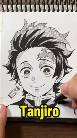How to draw Tanjiro #drawing #draw #desenho #animeart #art #demonslayer #tanjiro #fyp #fy 