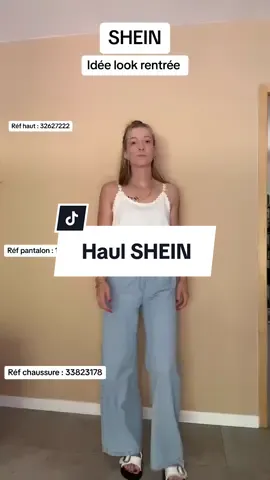 Code de recherche : PX267 « Retour à l’école, retour au style ! » Economisez d’avantage en recherchant mon code [PX267] Ref look 1 : Débardeur : 32627222 Pantalon : 11658691 Chaussures : 33823178 Ref look 2 : Haut : 34260139 Pantalon : 11121751 Chaussure : 14872396 @SHEIN @SHEIN France   #FirstDayVibes #SHEIN #SHEINforAll #lovesSHEIN #publicite 