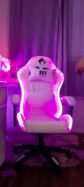 Atualização do meu setup -  Cadeira gamer Fox Racer Nordic RGB branca. #setup #pcgamer #gamer #jogos 