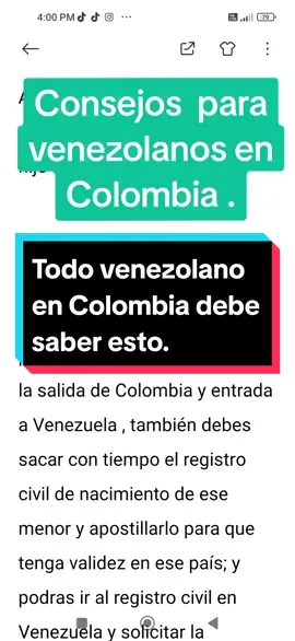 consejos para venezolanos viviendo en Colombia, si tienes un hijo o hija nacido en Colombia y tú piensas viajar a Venezuela, debes sacar el pasaporte colombiano de tu hijo para que así sellenla salida de Colombia y la entrada a Venezuela, también debes diligenciar o tramitar con tiempo el registro civil de nacimiento para que lo apostilles y tenga validez en ese país, si lo presentaste en una registráduria debes saber que el proceso de validación de ese documento es de 15 días hábiles aproximadamente para poder pasarlo a la cancillería de Colombia y así solicitar la apostilla de ese documento. #venezolanosviviendoencolombia #hijosdevenezolanosnacidosencolombia #nacionalidadvenezolana #venezolanosencolombia #colombianosenvenezuela #hijosehijasdevenezolanosnacidosencolombia #apostilladeregistrocivildenacimiento #pasaportecolombiano #cancilleriadecolombia #venezolanosenelmundo #venezolanosporlatinoamerica #venezolanosenespaña🇻🇪🇪🇦 #chatainforma #viral #parati 