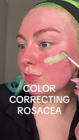 Just a ✨cutesy, demure, mindful✨ color correction on my Rosacea🫶🏼😌! No green cut crease or clown makeup… just some mindful and simple color correcting🥰 Product Used: - @e.l.f. Cosmetics Camo Color Corrector in Green #rosacea #rosaceacheck #redness #colorcorrection #colorcorrector #facemakeup #makeuptips #simplemakeup #demure #verydemure #colortheory 