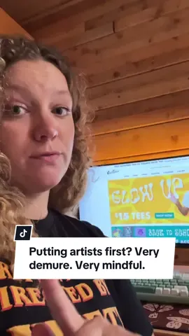 Putting artists first? Very cutesy. Very demure. #verydemure #verycutesy #threadlessartistshops #printondemand #printondemandtips #digitalartists #digitalillustrator #artiststruggles #demure 