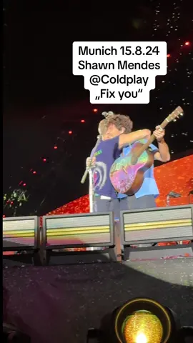 #surprise @Shawn Mendes at the @coldplay show in Munich #shawnmendes #coldplay #fixyou #coldplaymunich 
