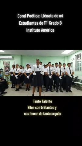 Por favor miren este talento y valoren lo que estos alumnos del Instituto América hacen. !Maravillosos! #coralpoética #Llénatedemí #InstitutoAmérica 