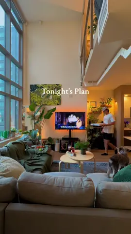 Some cozy vibes at home this evening ✨ the pizza and anime combo is a hard one to beat 🔥 #homedecor #loftapartment #apartmenttherapy #typ #interiordecor #interiordesign #houseplants #plants #aesthetic #japandi #mcm #eclecticdecor #loft #apartment #apartmentdecor #relaxing #washingtondc #houseplants #plants #homebody #apartmenttour #apartmentdecor #Home #reset #Lifestyle #life #Home #apartmentliving #decor #virgilabloh #ikea #schoolboyq #cozyvibes #cozy #cozyathome 