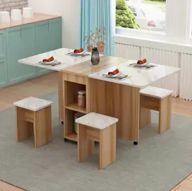 Folding Table Movable Wooden Rectangle Dining Table Living Room Restaurant Furniture Multifunction Home Foldable Desk**INSTALLATION AND DELIVERY INCLUDED!!!**#house #viral_video #tranding #foryou