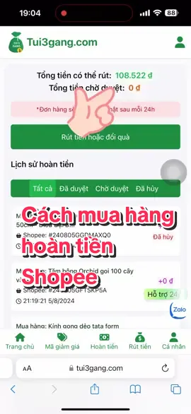 Cách mua hàng hoàn tiền #Shopee cho ai chưa biết nè! #hoantien #hoantienshopee  #tui3gang