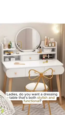Makeup Table Multipurpose Dressing Table with LED Mirror Meja Solek Cosmetic Table Set Bedroom Table Wood Furniture meja belajar#VanityTable #MakeupTable 
