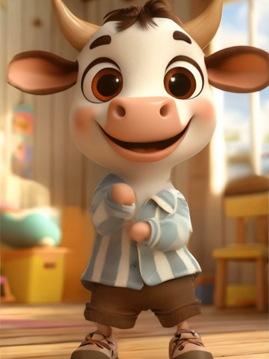 La Vaca Lola funny dancing by cute cow in room #kids #kidsoftiktok #lavacalola #kidssong #lavacalolachallenge #funnykids #funnydance #cowdance #cutecow #cow #fyp #foryou #forkids #funnyfunnytv
