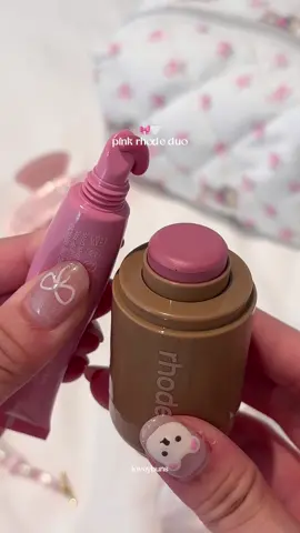 pink @rhode skin forever 🎀🫶🏻🤍 rhode pocket blush and lip tint 🩰#rhode#skincare#makeup#beauty 