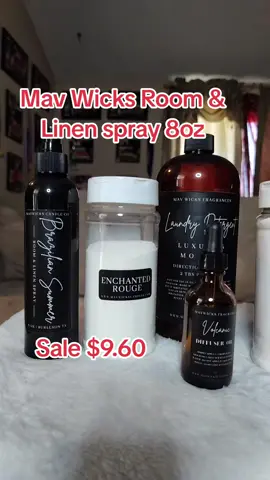 Mav Wicks room and linen spray  8 oz bottle  is on sale for $9.60  #tiktokshop  #mavwicks  #sale  #tiktok 