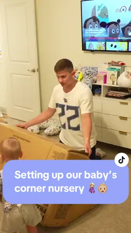 Asher testing everything out at the end🤣 Full video up on our channel❤️ #couple #pregnancy #nursery #christianandlexi 