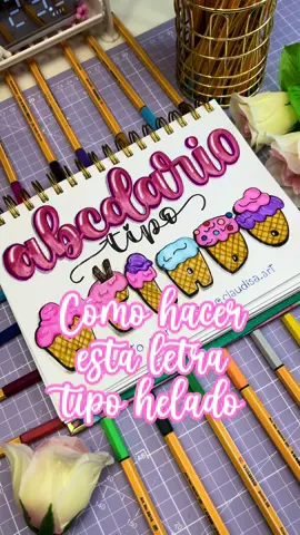 ¿Cómo hacer esta tipografía tipo Helado? 😊✨ . Abecedario completo en mi perfil ❤️ . . #letters #artwork #draw #lettering #tipography #tipografias #claudisart #artist #idea #DIY #letteringart #calligraphy #abc #abcdario #abecedario #arte 