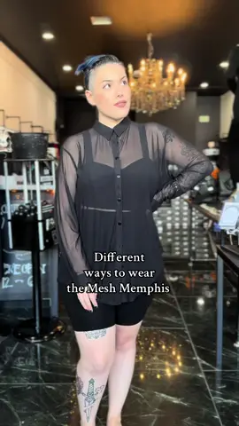 This shirt comes in solid and mesh and is so versatile! 🖤 #stylingtips #altfashioninspo #gothtok 