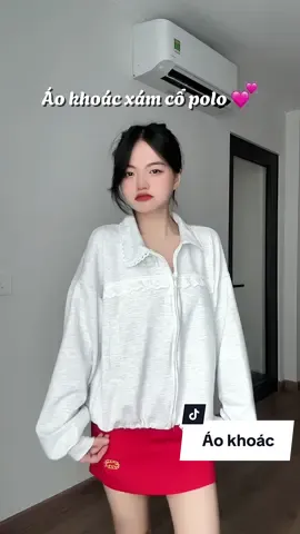 Áo khoác xám phối ren mặc thu đông siu đẹp lun nha #linhlipreview 