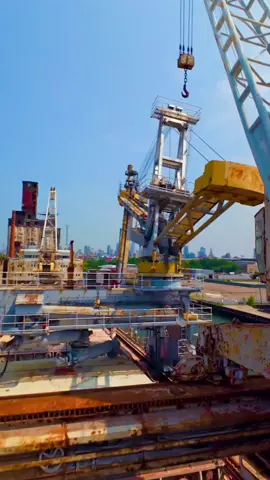 Rusty ship in harbor