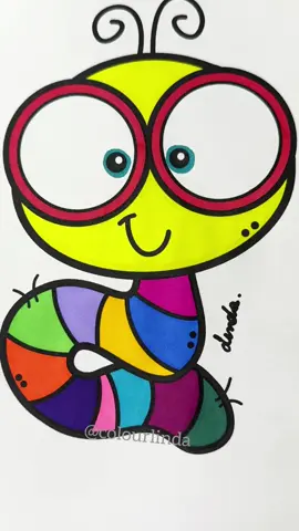 colorful worm 🎨 #coloring #asmr #coloringbook #colouring #satisfying #satisfyingvideo #satisfatorio 