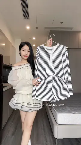 Set thun kẻ này đang hot quá nè mấy bà #setxinh #xuhuong #thoitrangnu #setvay #setke 