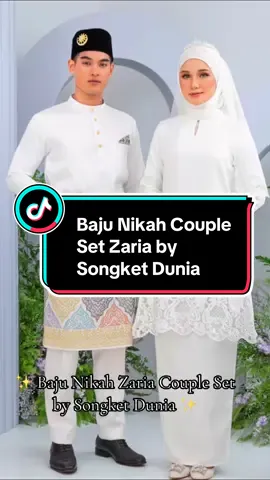 Dapatkan set couple baju nikah Zaria by Songket Dunia di beg kuning sekarang! #bajunikah #bajutunang #bajukahwin #bajupengantin #fyp 