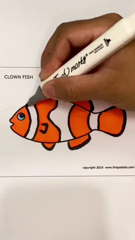 Peixe palhao 🐠🐟🐠🐟🧡🖤… #foryoupage #foryou #colorindo #asmr #satisfatorio #satisfying #coloring #cute #kawaii #peixe #peixepalhaco #ocean 