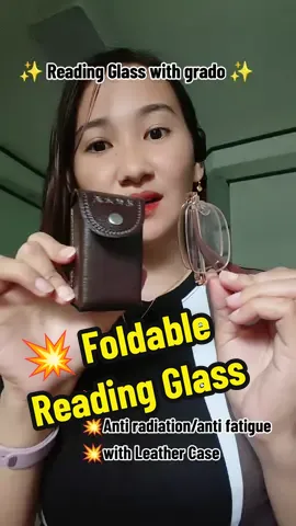 Portable reading glass with case Foldable anti radiation and anti fatigue  #readingglass #antiradiationglass #eyeglasswithgrade 