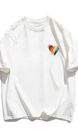 Couples new graffiti rainbow love short sleeve T-shirt men's and women's fashion brand loose ins hip hop style all the fashion Streetwear
