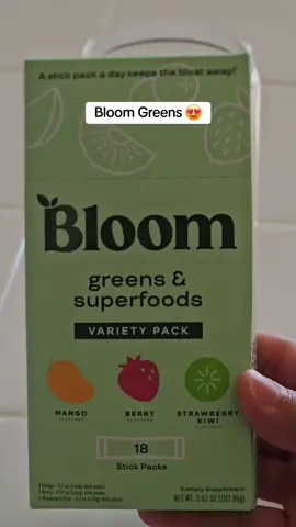 Trying these for the first time today. I was not disappointed! Mango was pretty good 👍. I'll test another flavor in the morning before my workout 🫶#bloom #bloomgreens #greenspowder #superfoods #healthy 