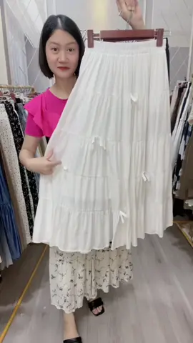 Chân váy xoè dáng dài nơ dễ thương. Váy dài ~ 86 cm #chanvay #chanvayvintag  #chanvayxoedai  #chanvayxinh  #chanvayluadangdai 