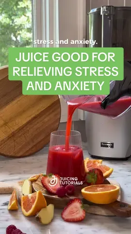 Find your calm with our Stress Relief Juice 🍓✨ Made with a soothing blend of strawberries, raspberries, oranges, and ginger, this refreshing juice is your go-to for a peaceful mind. 🍊 Use our coupon code TUTORIALS to save 10% on your @kuvingsusa Auto 10 Juicer! Link in bio.  🌱 Strawberries & Raspberries: Packed with antioxidants, these berries help reduce oxidative stress and inflammation, bringing balance to your body and mind. 🍊 Oranges: Bursting with vitamin C, oranges lower cortisol levels, which can reduce feelings of anxiety and improve your overall mood. 🌿 Ginger: Known for its calming properties, ginger helps soothe the mind and supports a healthy stress response. Sip away your stress, one delicious drop at a time. 💆‍♀️  1 cup strawberries  1/2 cup raspberries  2 oranges 1 knob Ginger • • • • #Stress #StressRelief #stressreliever #anxiety #anxietyrelief #anxietytips #juicerecipe #juicingtutorials 