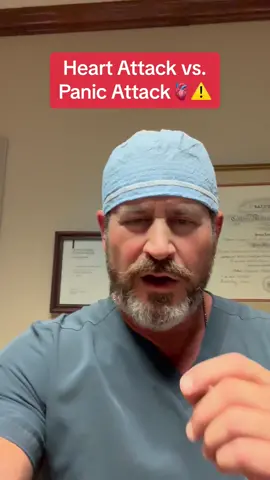 Heart Attack vs. Panic Attack #doctor #surgeon #heartattack #panicattack #hearthealth #fyp 