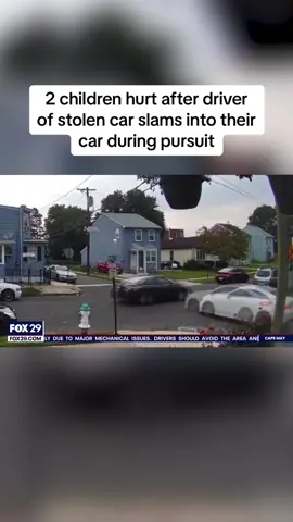 CAUGHT ON CAMERA: Moment police say the driver of a stolen car crashed into another vehicle with a 7-year-old and an 8-year-old inside. Full story on FOX29.com #FOX29News #FOX29 #NewJersey 
