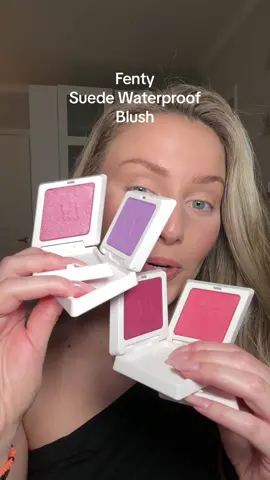 @Fenty Beauty Suede Powder Blush  I’ve never seen a powder blush that is water and sweat-resistant and blends like a cream 🫣 Petal Poppin and Wattabrat #fentyblush #fentysuedepowderblush #petalpoppin #wattabrat #viralmakeup 