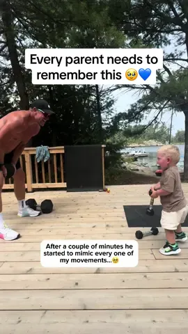 Every parent needs to remember that your kids are always going to follow your example more than your advice 🥹💙  p.s. if you are struggling to get motivated after a long summer break you are not alone. Click link in bio to join my 21 Day Lean Reset challenge entirely for FREE!! It’s 21 Days Straight of a different 30 minute workout ranging from HIIT, strength training, cardio, core and stretching! We will also do our best to stick to 5 daily goals that will be tracked in the app, each of which makes a massive difference on not just our metabolisms but our energy levels and how we feel. Each day, for 21 days straight, you will commit to completing 5 goals: 1. 30 mins of exercise (your daily workout in this challenge) 2. Drink 1 gallon of water 3. Cold shower or ice bath for 1 minute 4. No alcohol 5. Eat dinner at least 2 hours before bed Parenting takes so much energy (mentally, emotionally and physically) which is why it’s so hard sometimes to prioritize yourself. However, if you want to join me I will guide you through every single workout and keep you on track with my 21 Day Lean Reset challenge. We will ignite your metabolism, build lean muscle, tone and most importantly transform your confidence and energy levels. This is your chance to get back to feeling your best! Click link in my bio RESET now and you can complete my 21 Day Lean Reset challenge for FREE!!😊💪🙋‍♀️ #leansquad #parent #healthy #parenting #motivation #parentlife #dadlife 