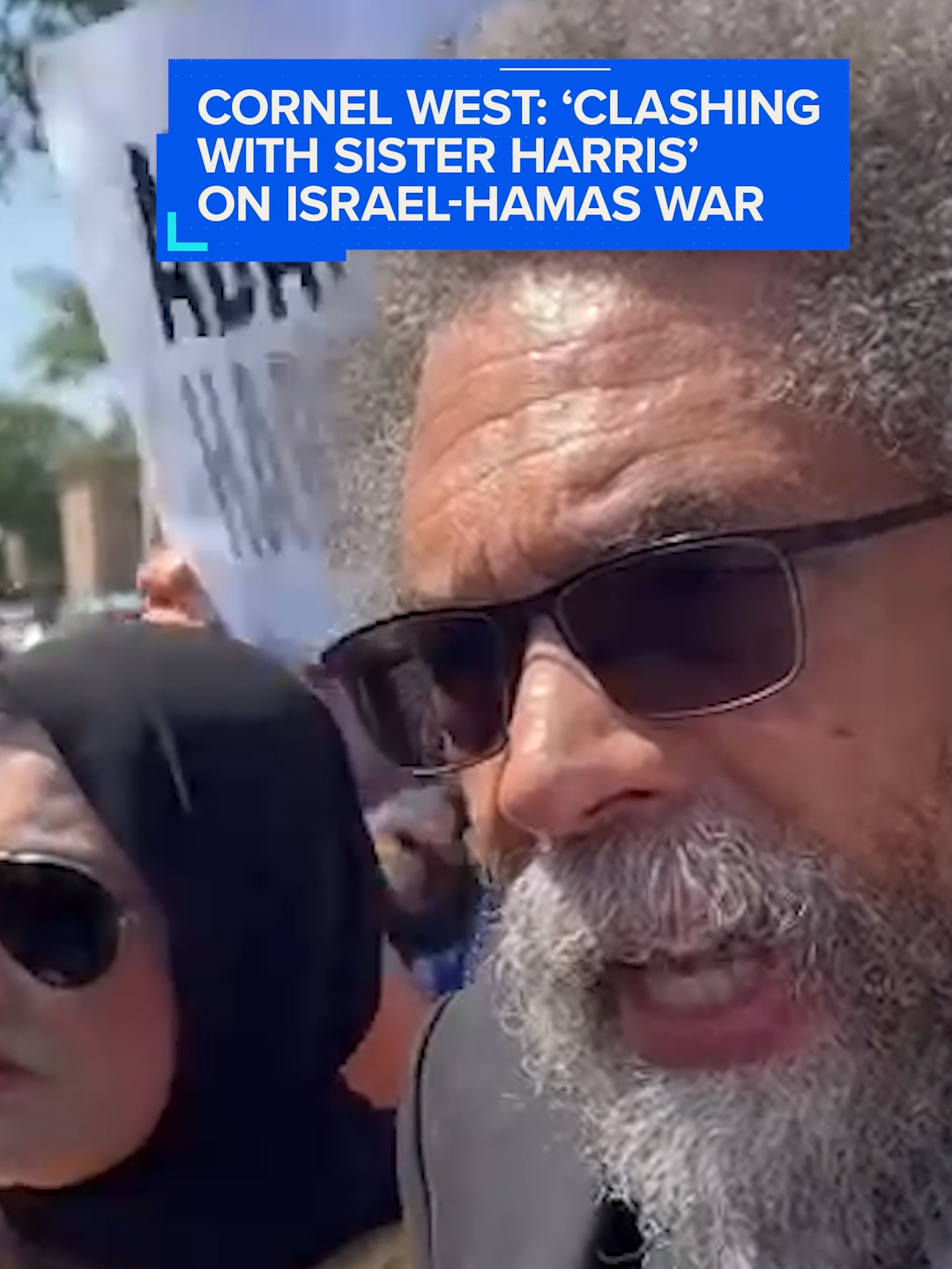 Independent presidential candidate Cornel West joined a crowd of pro-Palestinian protesters outside of the Democratic National Convention on Monday.