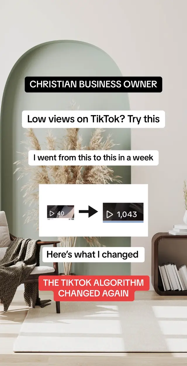 I know it’s frustrating as a Christian business owner when you’re just trying to show up and serve God but the people you’re trying to help are not seeing your content 😫 So I’ve broken down step by step how to stop low views on TikTok! So if you’re wondering why do I only get 200 views, this is how you fix views stuck under 200! #proverbs31woman #christiantiktok #christianbusinessowner #christiancontent #christianbusinesswomen #tiktoktipsandtricks #tiktokalgorithmchange #fixtiktoklowviews 