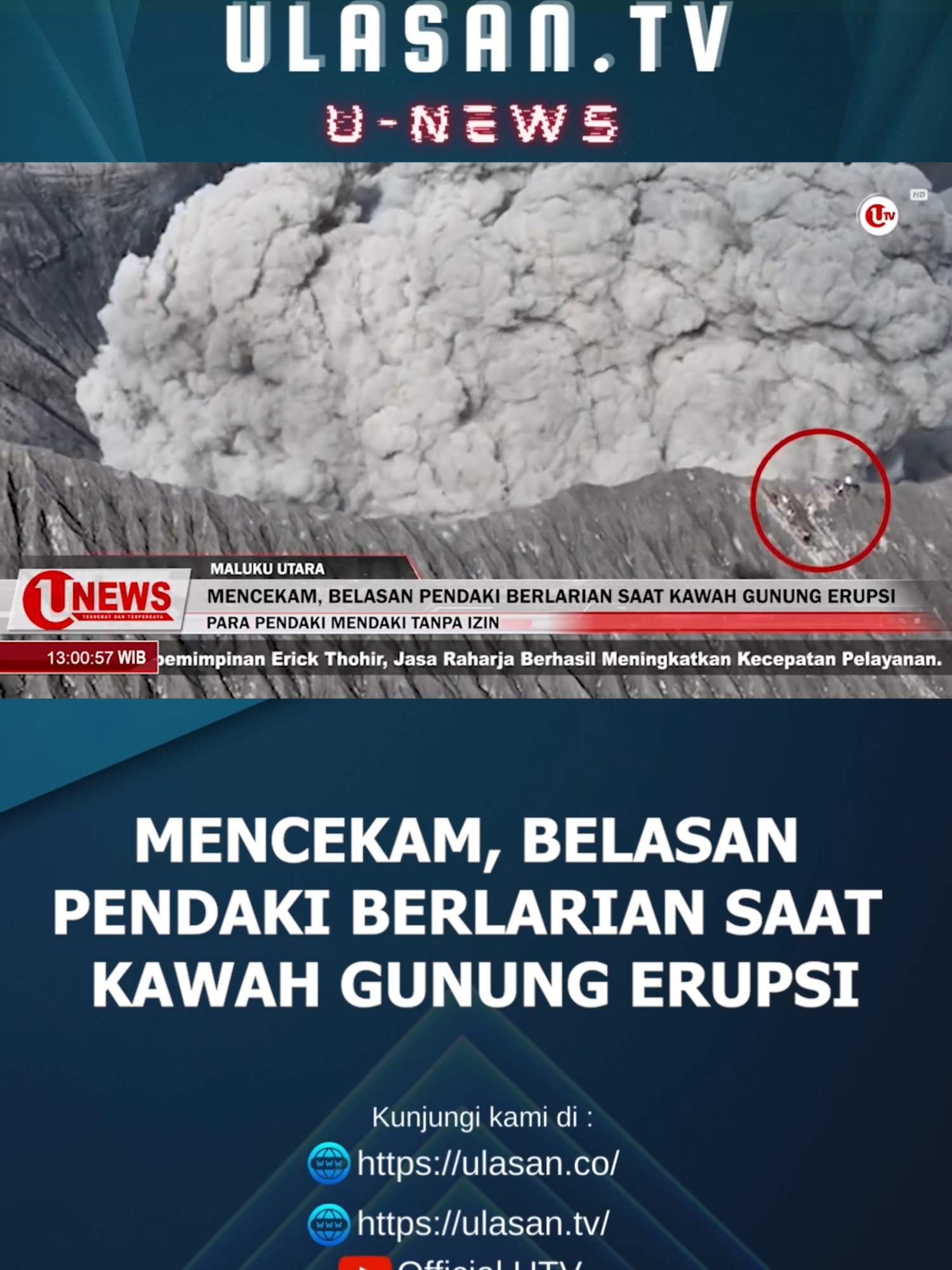MALUKU UTARA - Belasan pendaki Gunung Dukono di Halmahera Utara, Maluku Utara, nyaris diterjang abu vulkanik saat gunung tersebut tiba-tiba erupsi pada Sabtu 17 Agustus lalu.    Belasan pendaki itu bergegas berlarian menuruni jalur kawah untuk menyelamatkan diri ditengah sapuan abu vulkanik yang menjulang tinggi ke atas. Selengkapnya di Youtube Official UTV: https://youtu.be/aEZmsB_EMkk?si=qGNARomYHyzWsuo6 #malukuutara #pendakigunung #gunung #abuvulkanik #erupsi #berita #beritaterkini #kawahgunung