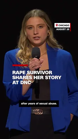 Hadley Duvall spoke at the Democratic National Convention in Chicago about abortion rights. Duvall was raped by her stepfather and became pregnant when she was 12 years old. #trump #dnc #kamalaharris