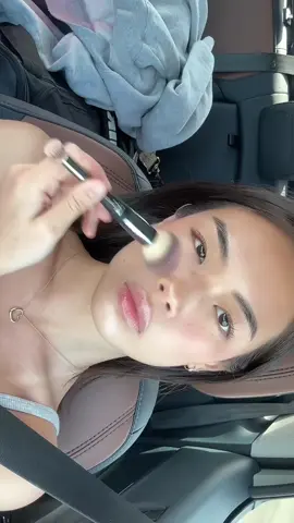Grwm in the car because I took too long packing 😬  #grwm #makeup #grwmroutine #foryou #beauty 