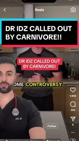 @Coach Carnivore Cam ❗️DR IDZ CALLED OUT BY CARNIVORE!! 😱❌🥩 #weightloss #fatloss #nutrition #Fitness 