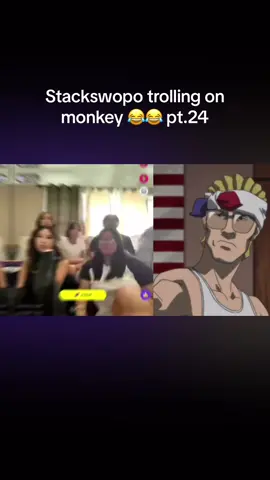 Stacks trolling on monkey 😂 #viral #foryou #foryoupage #fypage #monkey #funny #stacks #stackswopo #streamer #jokes 