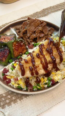 Home made Panda Express plate (healthier version)😈#homecooking #DinnerIdeas 