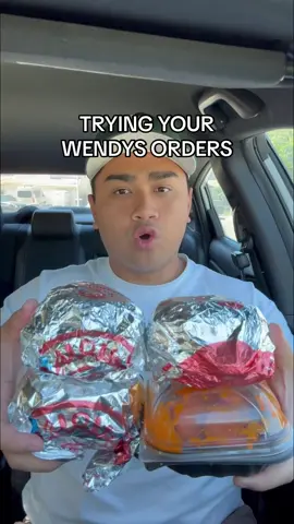 Trying your Wendy’s orders! #fyp #foryou #fastfood #wendys #burger #cheeseburger #chicken #sandwich #nuggets #tastetest #review #mukbang 